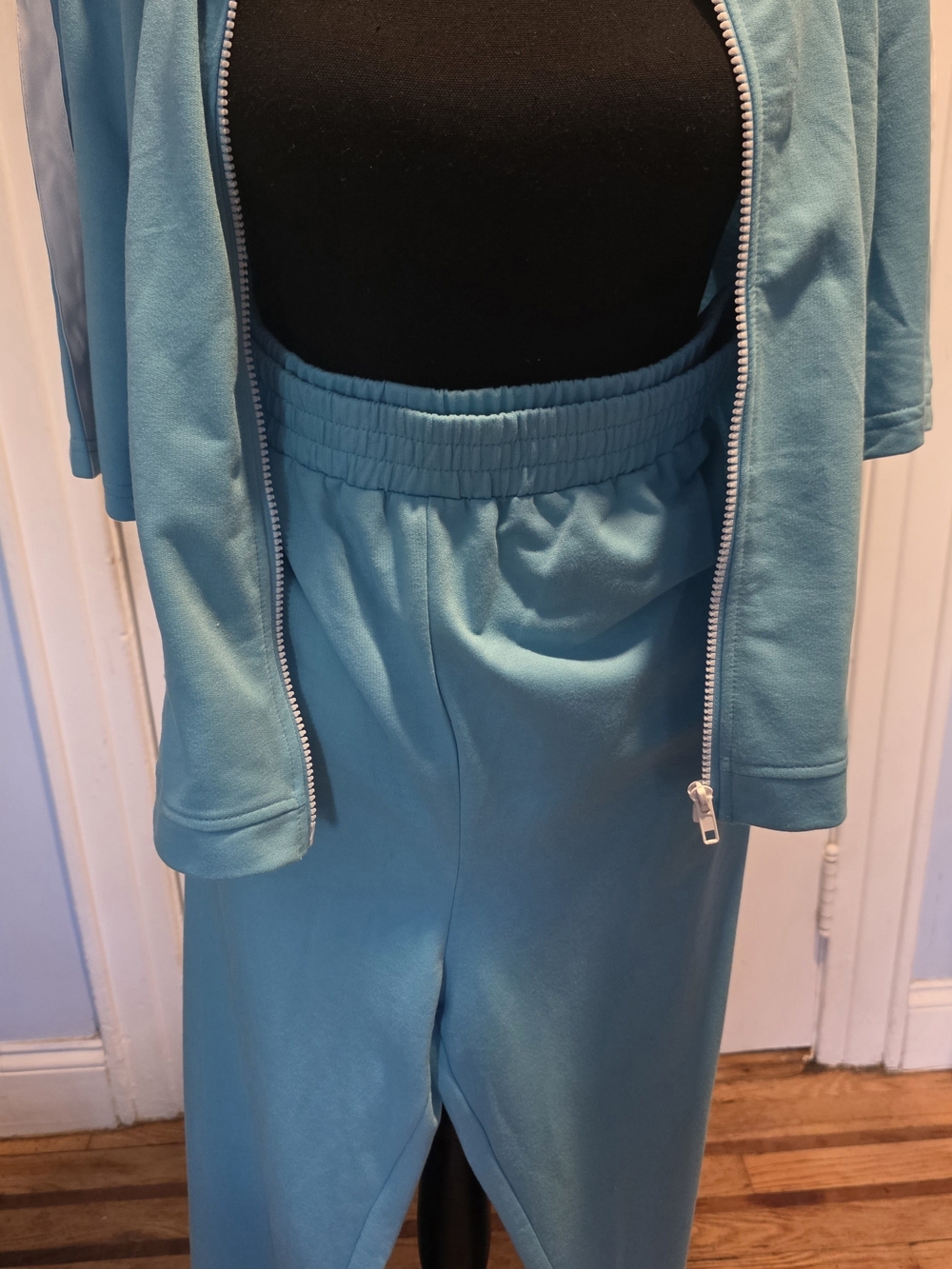 Teal Two-Piece Lounge Set - Jacket & Elastic Waist Pants